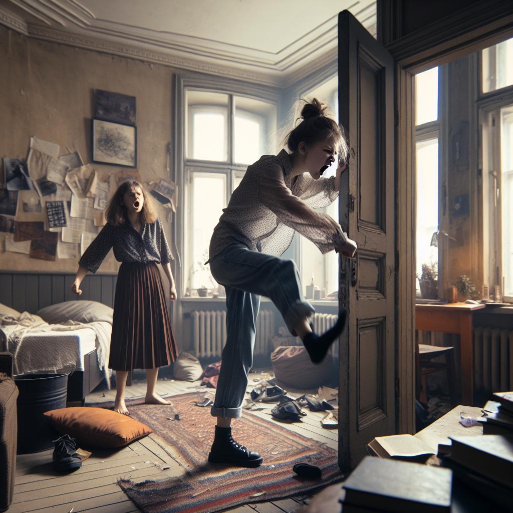 «Да мне плевать! Пусть смотрит! Это все из-за неё!» — с горькой обидой закричала Юля о своей матери, и в ненадежной комнате разразилась буря эмоций