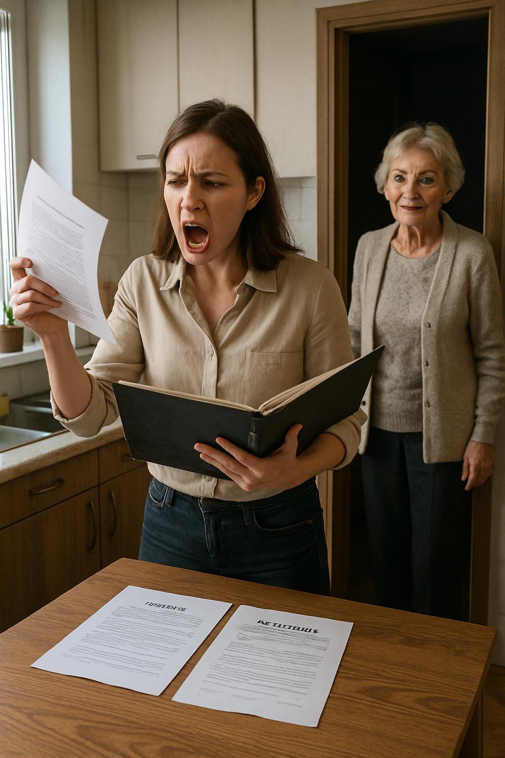 «Так вот почему она настаивала, чтобы я подписала эти бумаги немедленно!» — воскликнула Марина, сжимая в руках найденные документы