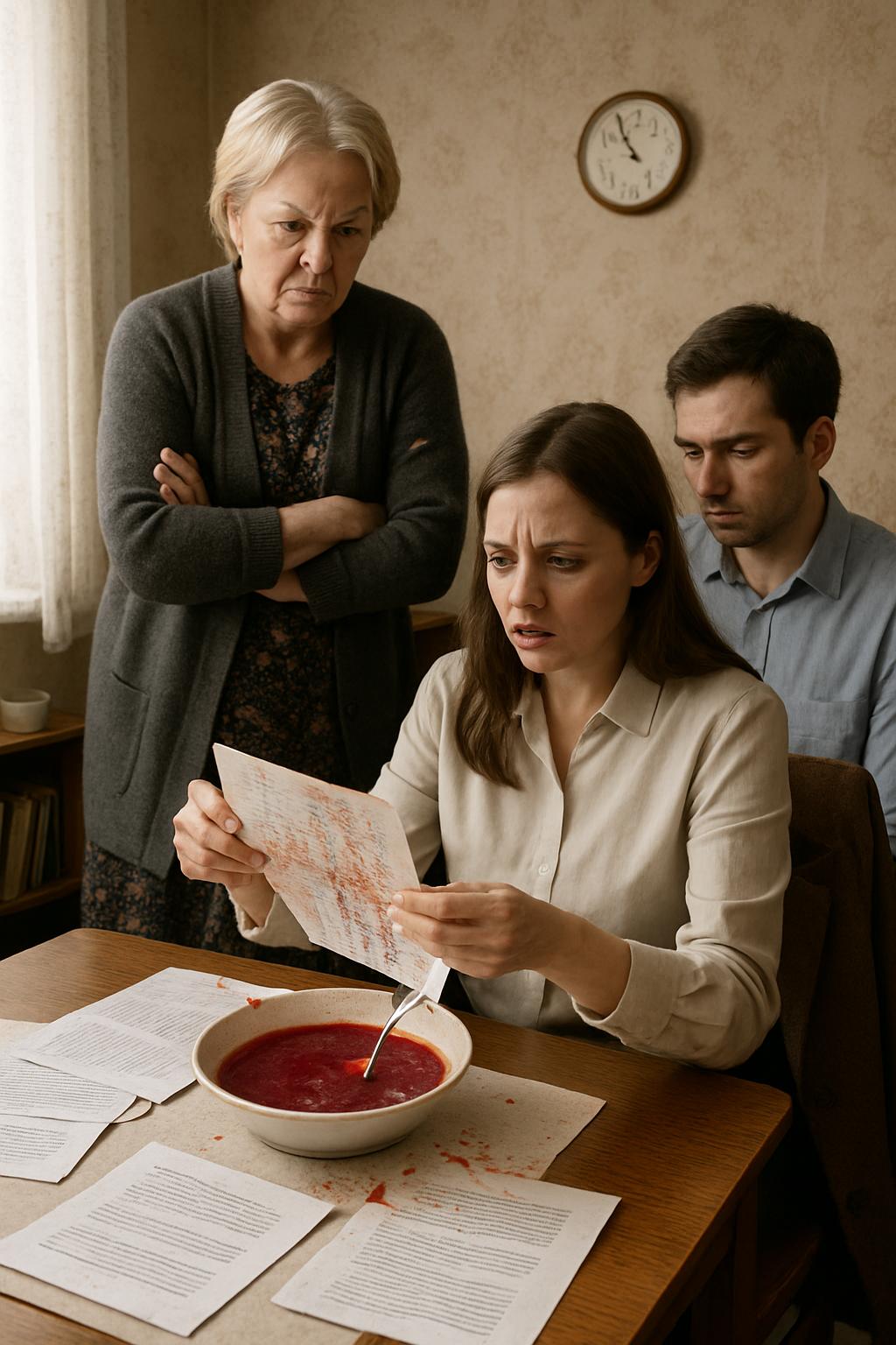 «Подписывай немедленно!» — свекровь швырнула документы прямо в тарелку с супом